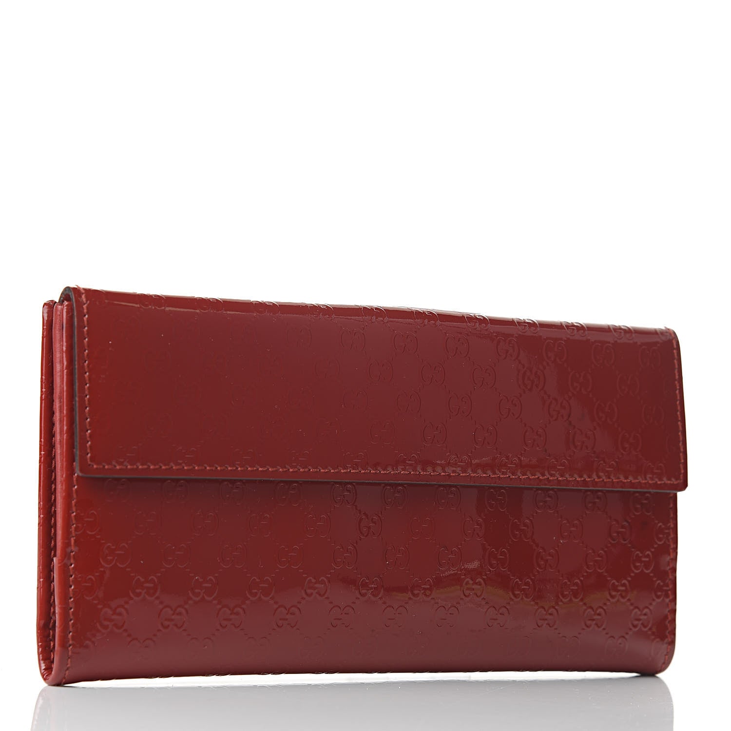 Gucci Patent Microguccissima Heart Continental Wallet Red 3 of 10