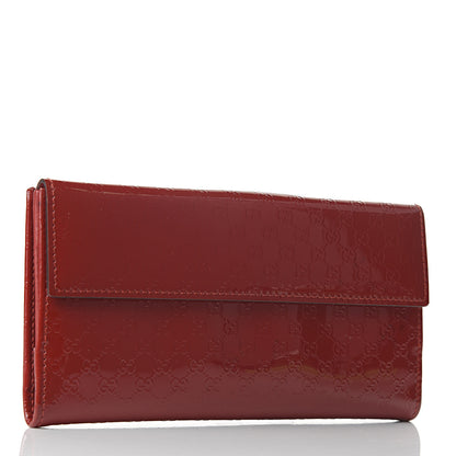 Gucci Patent Microguccissima Heart Continental Wallet Red 3 of 10