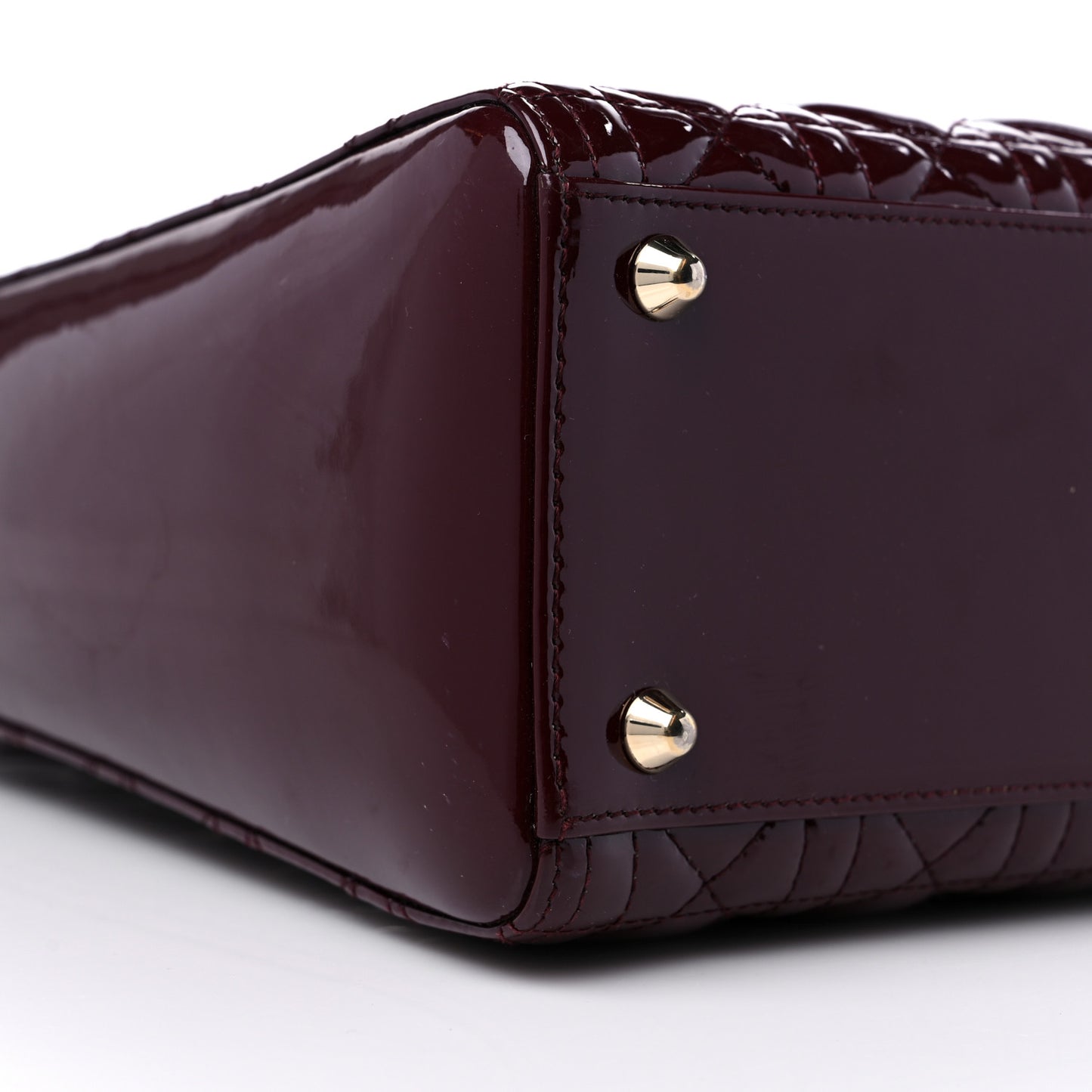 Patent Cannage Large Lady Dior Burgundy