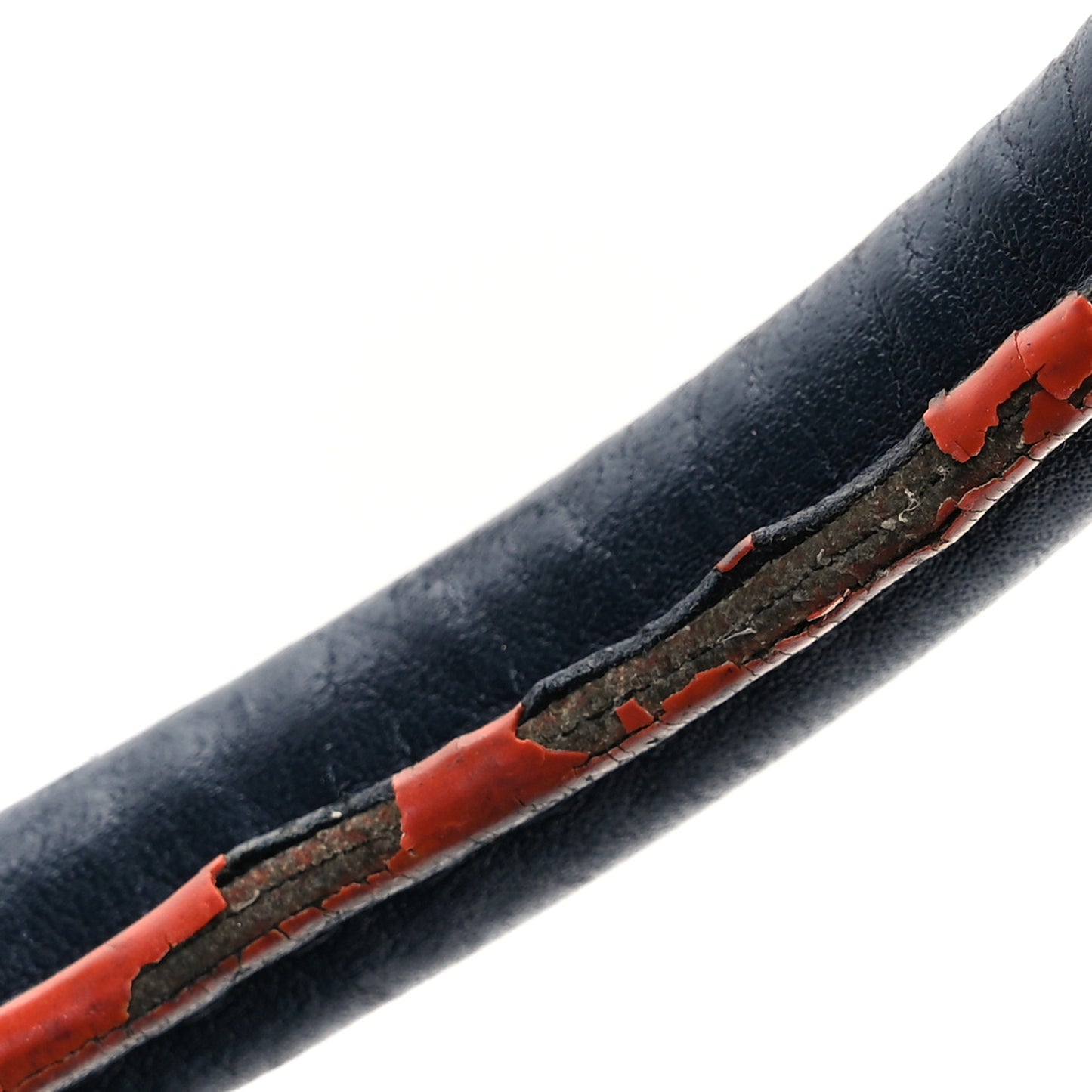 Supple Calfskin Large Phantom Luggage Navy Blue Orange