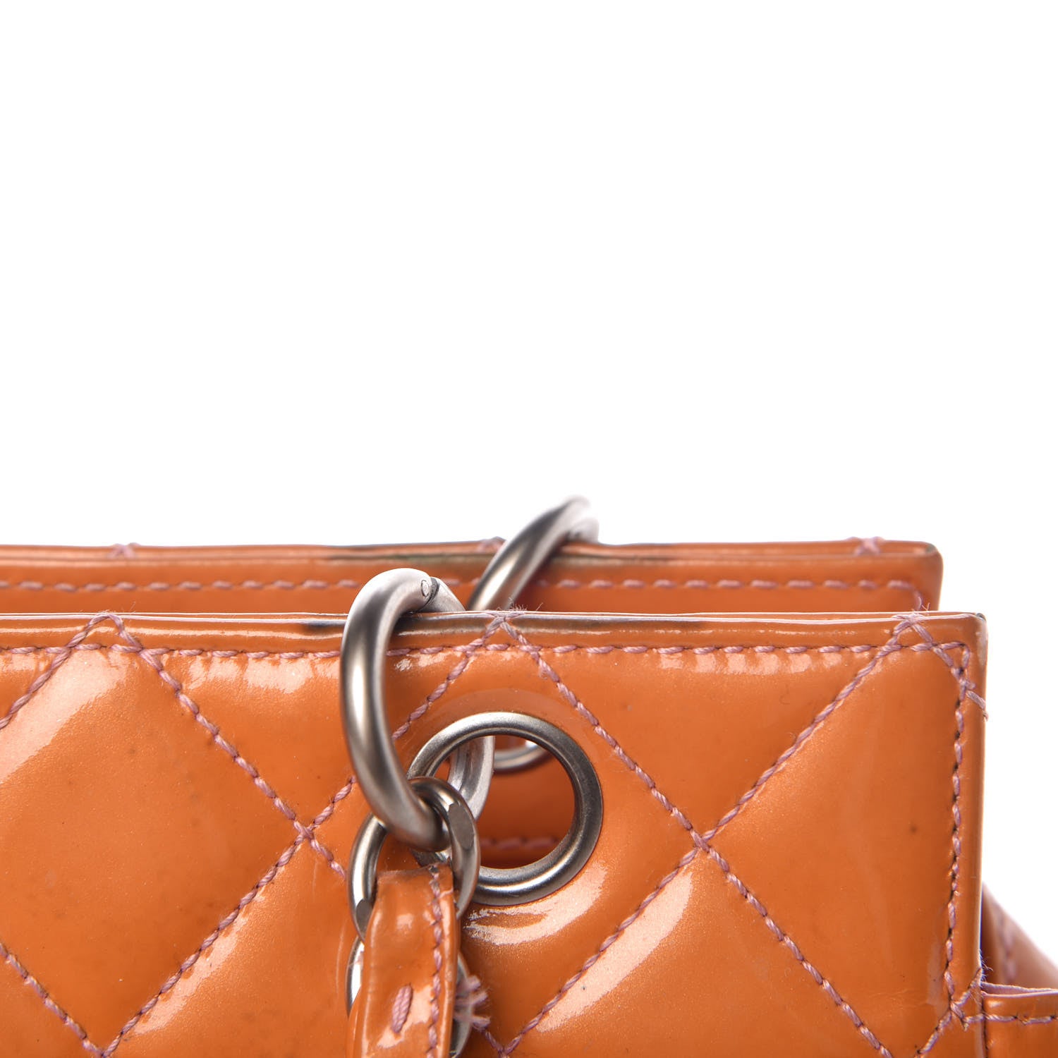 Chanel Patent Quilted Petit Timeless Tote PTT Orange 10 of 23