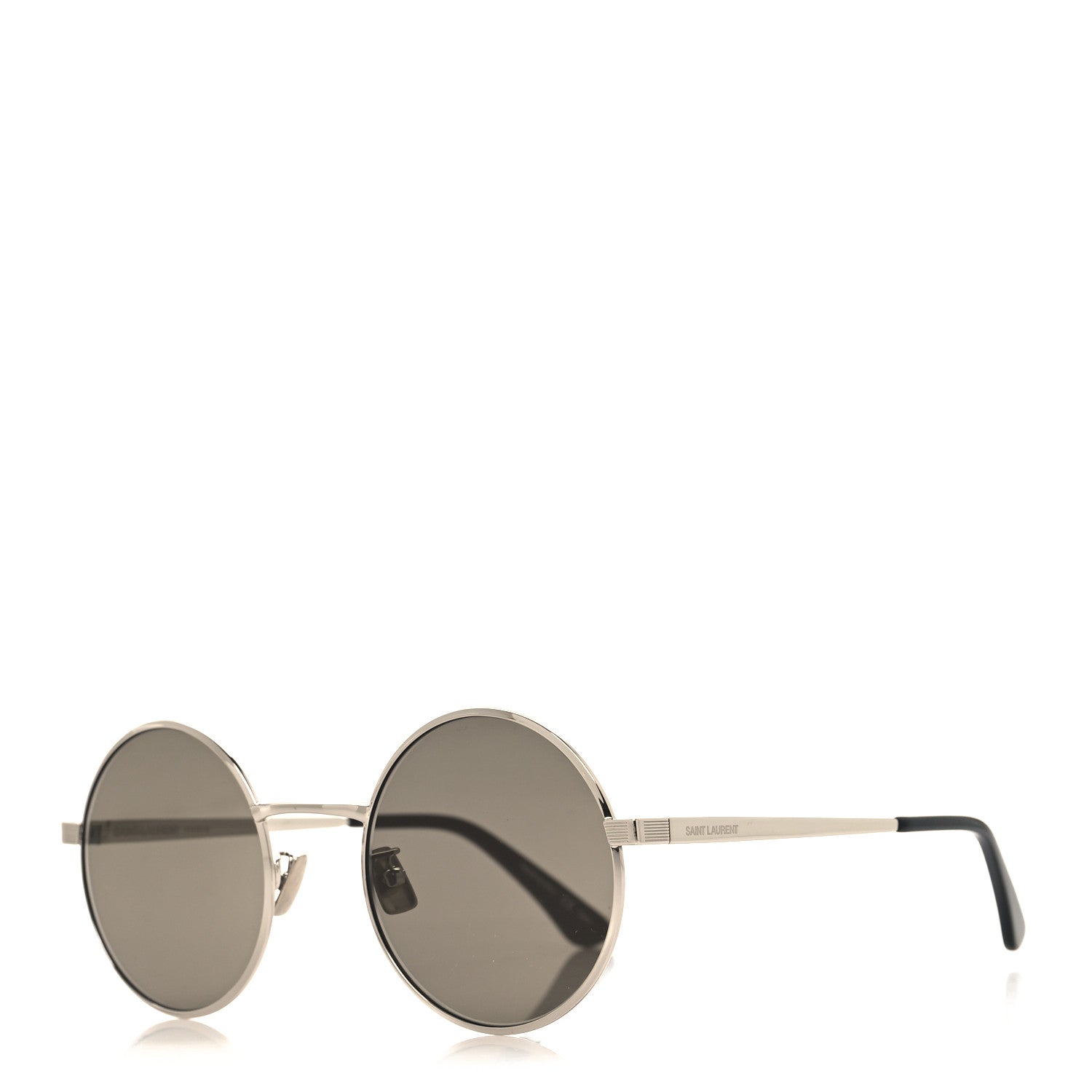 Saint Laurent Metal Round SL 136 Sunglasses Black Silver 1 of 8