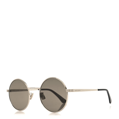 Saint Laurent Metal Round SL 136 Sunglasses Black Silver 1 of 8