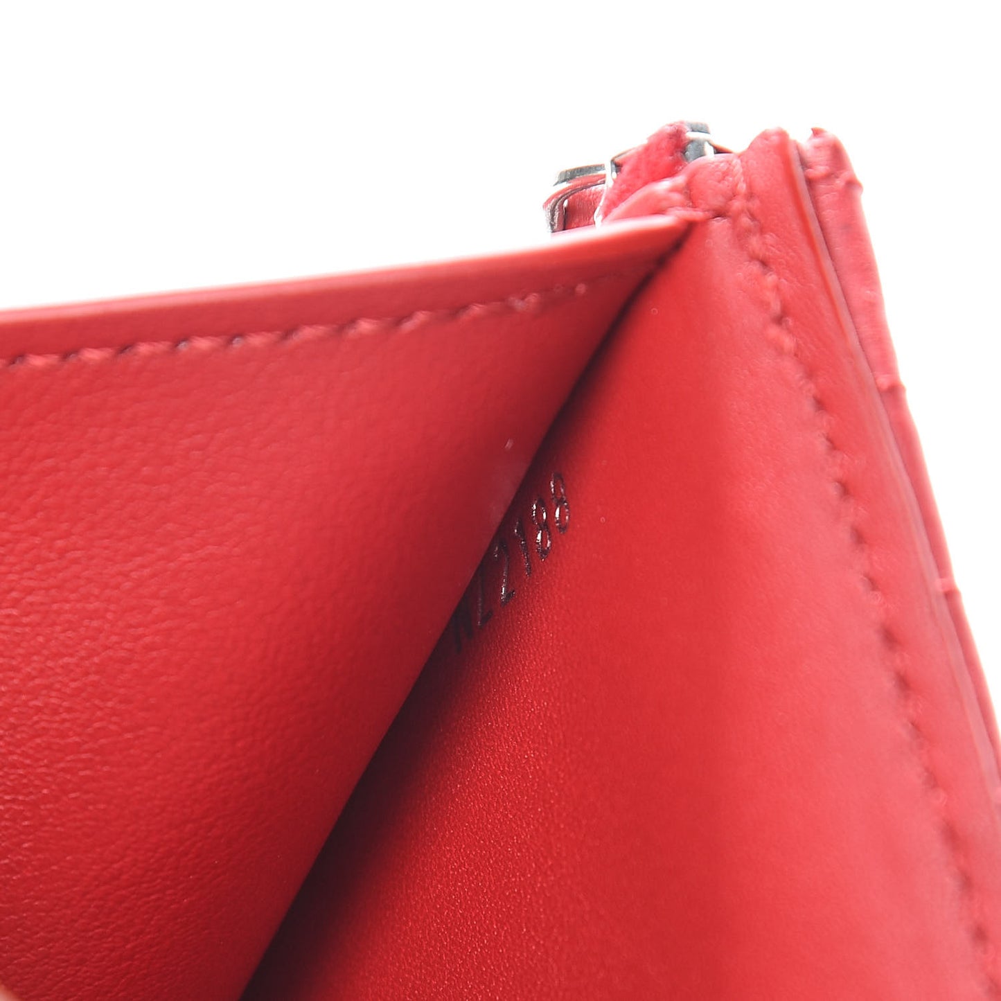 Calfskin New Wave Compact Wallet Rouge