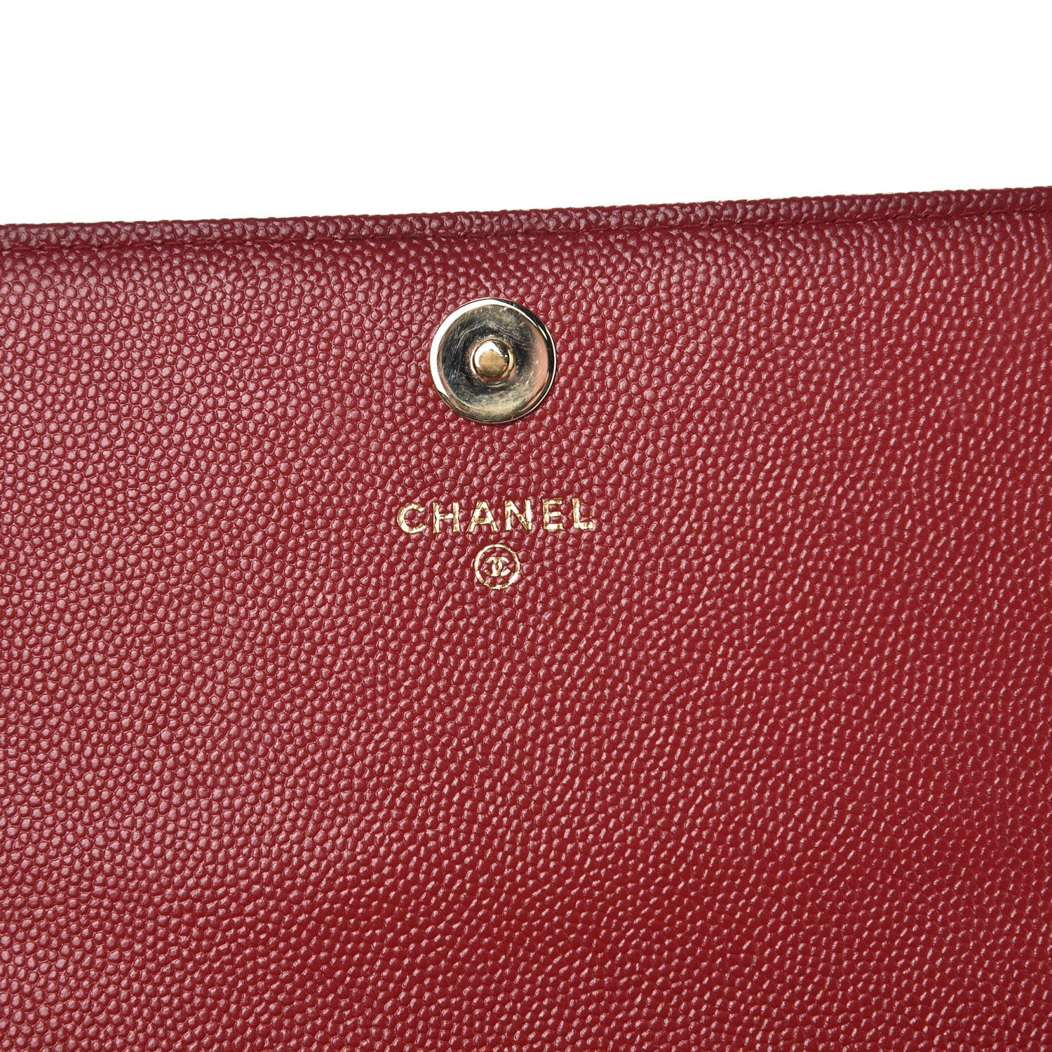 Chanel Caviar Quilted Square Wallet On Chain WOC Dark Red 7 of 10
