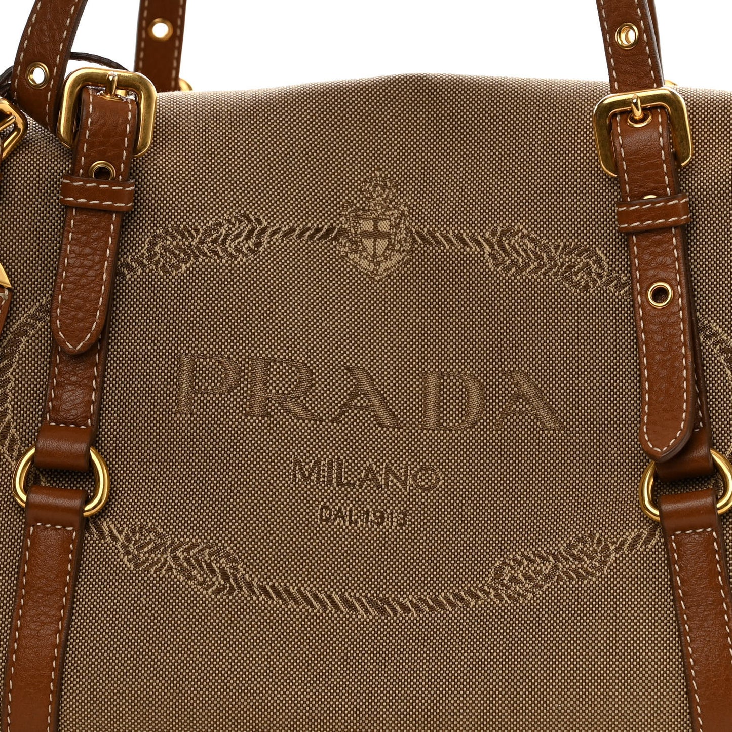 Jacquard Logo Tote Brown