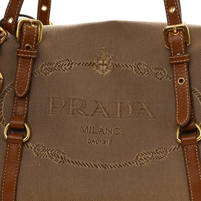 Prada Jacquard Logo Tote Brown 8 of 15