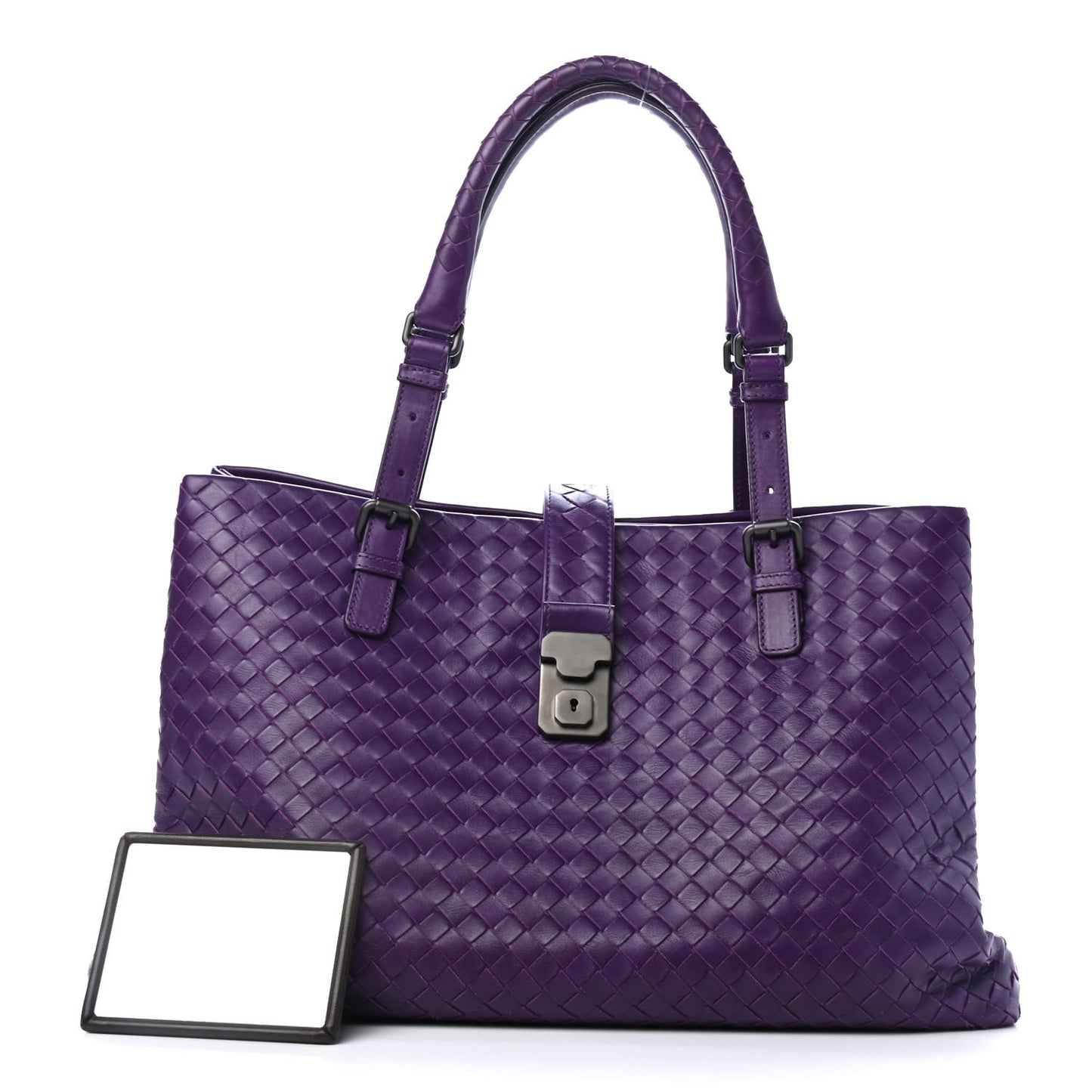 Nappa Intrecciato Medium Roma Tote Plum