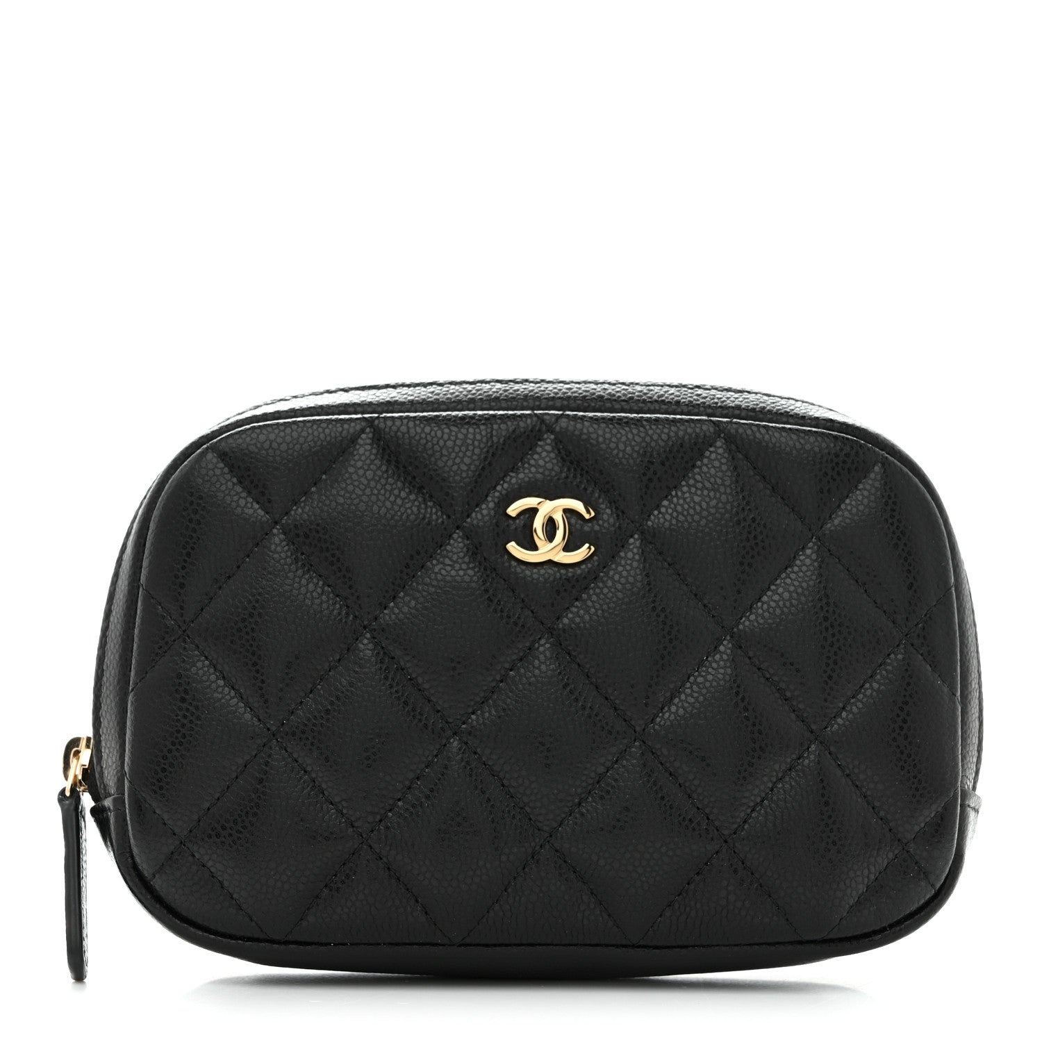 Chanel Caviar Quilted Small Curvy Pouch Cosmetic Case Black 1 of 8