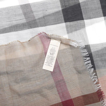 Burberry Cotton Silk Wool Half Mega Check Scarf Honey 2 of 4