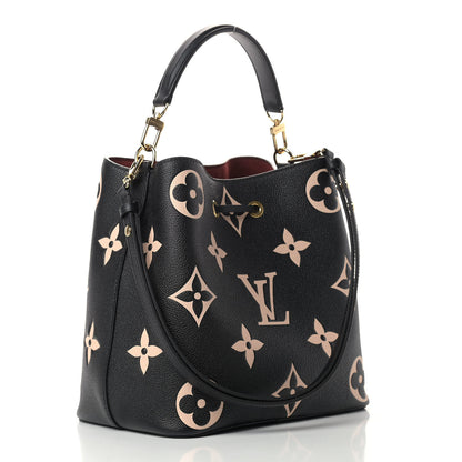 Louis Vuitton Empreinte Monogram Giant Neonoe MM Black Beige 3 of 9
