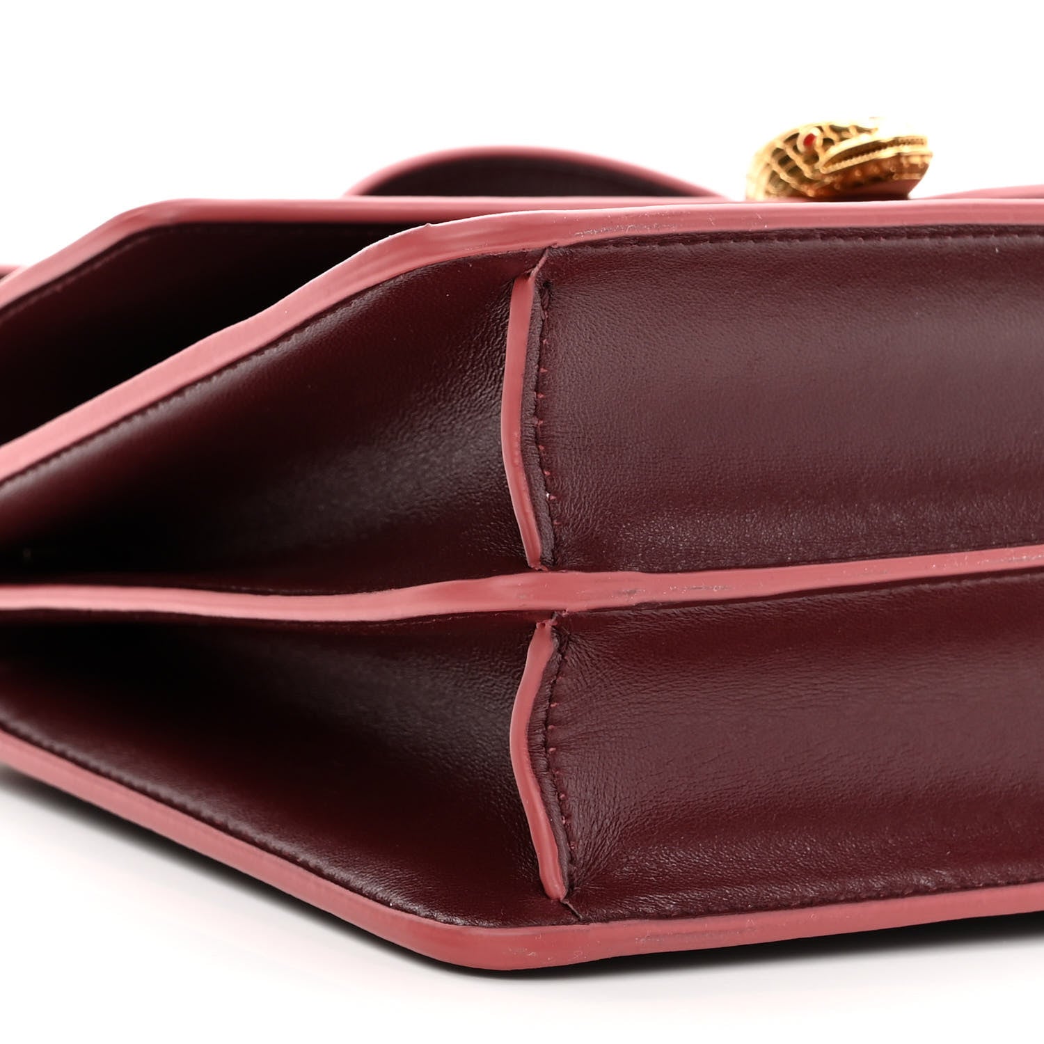 Bulgari Nappa Monochrome Serpenti Forever Maxi Chain Crossbody Bag Dark Red 8 of 9