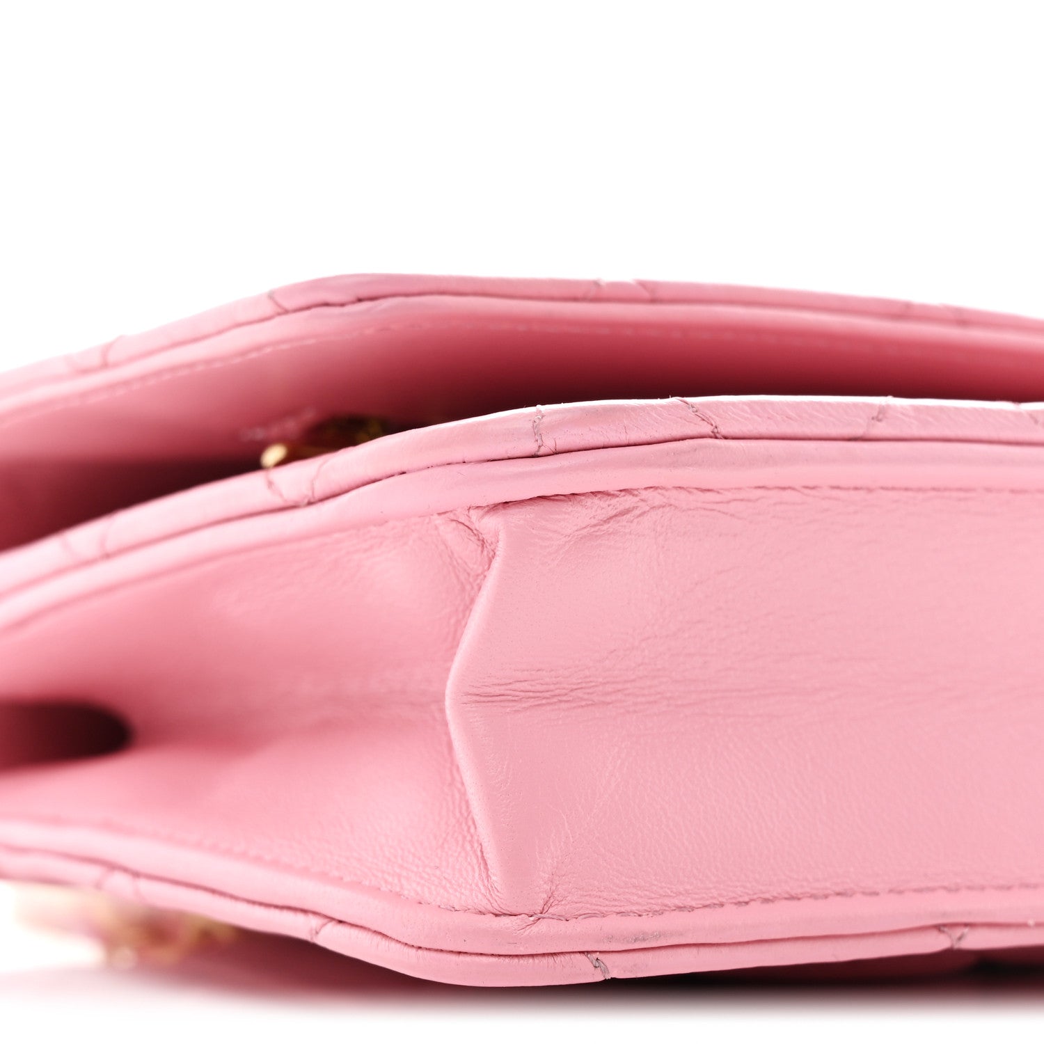Chanel Lambskin Quilted Pick Me Up Wallet On Chain WOC Light Pink 10 of 12