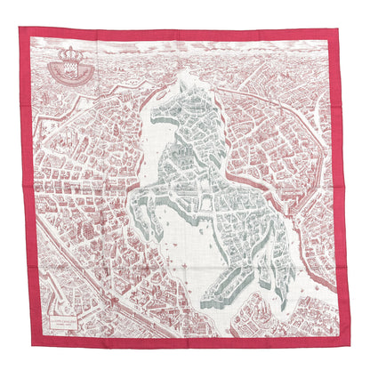 Hermes Cashmere Silk La Cite Cavaliere Shawl 140 Fuchsia Bordeaux 1 of 4