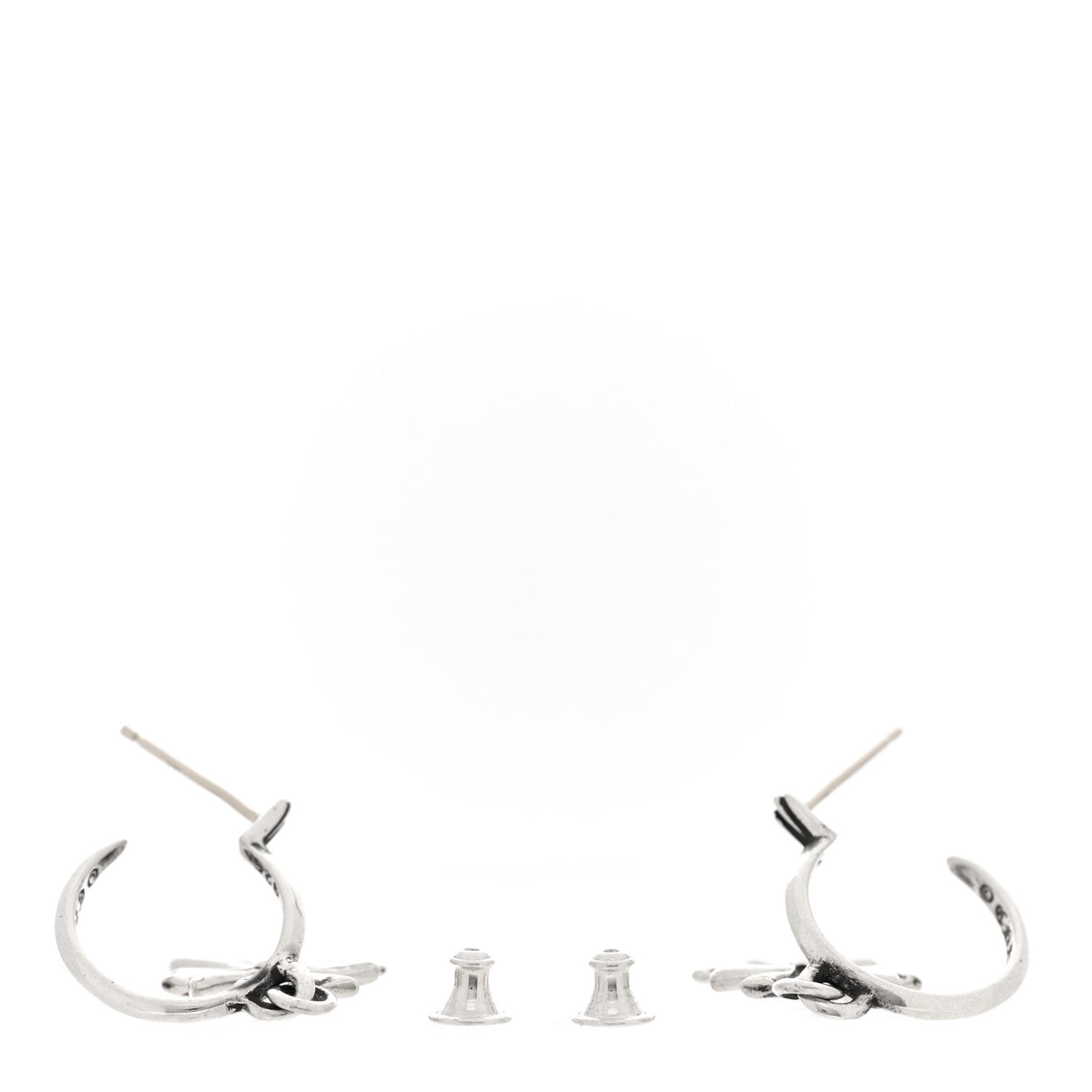 Sterling Silver Tiny CH Cross Hoop Drop Earrings