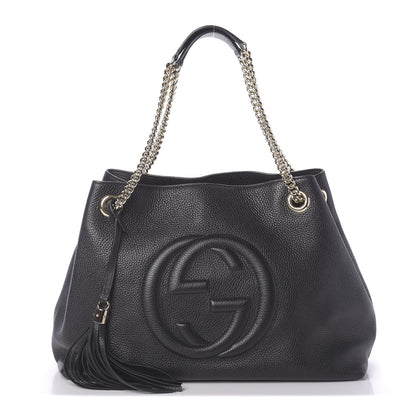 Gucci Pebbled Calfskin Medium Soho Chain Shoulder Bag Black 1 of 9