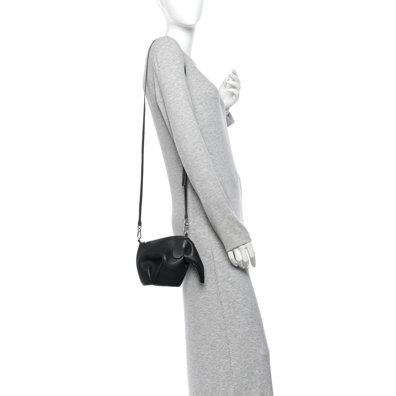 Loewe Calfskin Mini Elephant Crossbody Bag Black 2 of 10