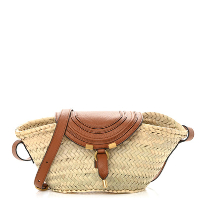 Chloe Raffia Calfskin Marcie Basket Tan 1 of 15