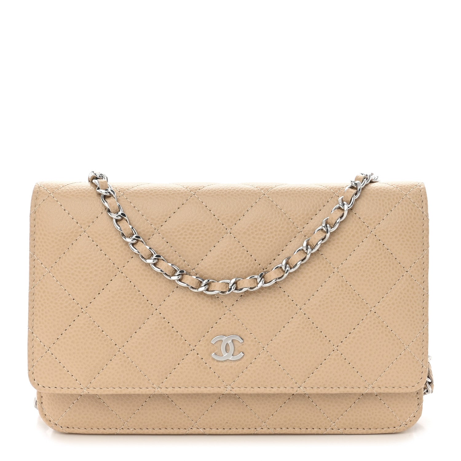 Chanel Caviar Quilted Wallet on Chain WOC Beige 1 of 13