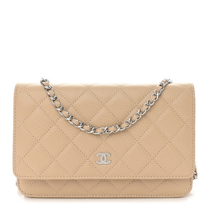 Chanel Caviar Quilted Wallet on Chain WOC Beige 1 of 13