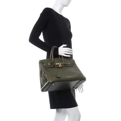 Hermes Tadelakt Ghillies Birkin 35 Olive 2 of 10
