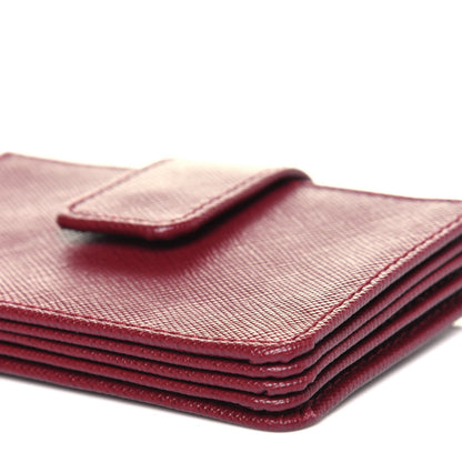 Prada Saffiano Metal Accordion Card Case Cerise 7 of 8