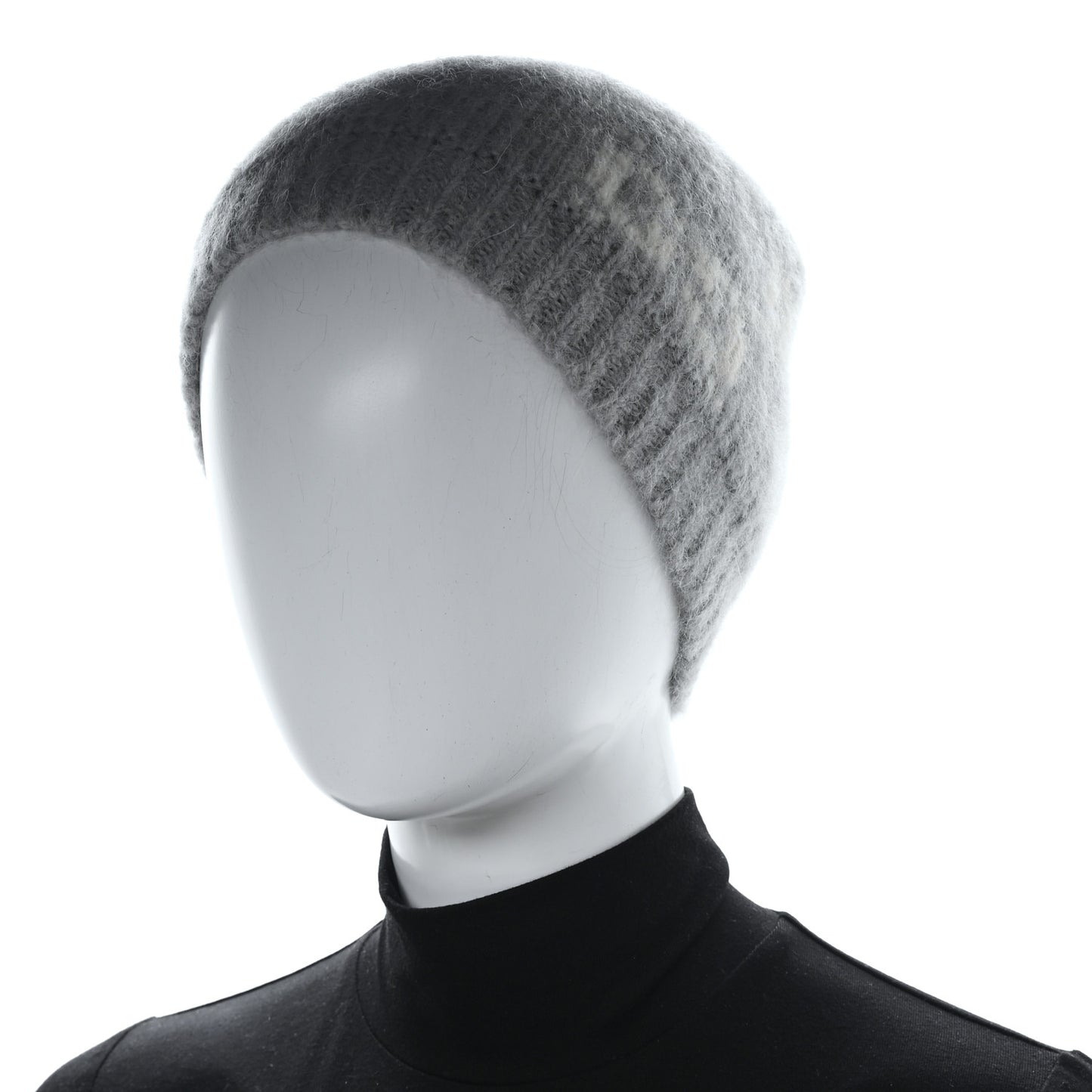 Alpaca Blend GG Beanie Hat L Light Grey White