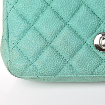 Chanel Caviar Quilted Extra Mini Flap Green 10 of 22
