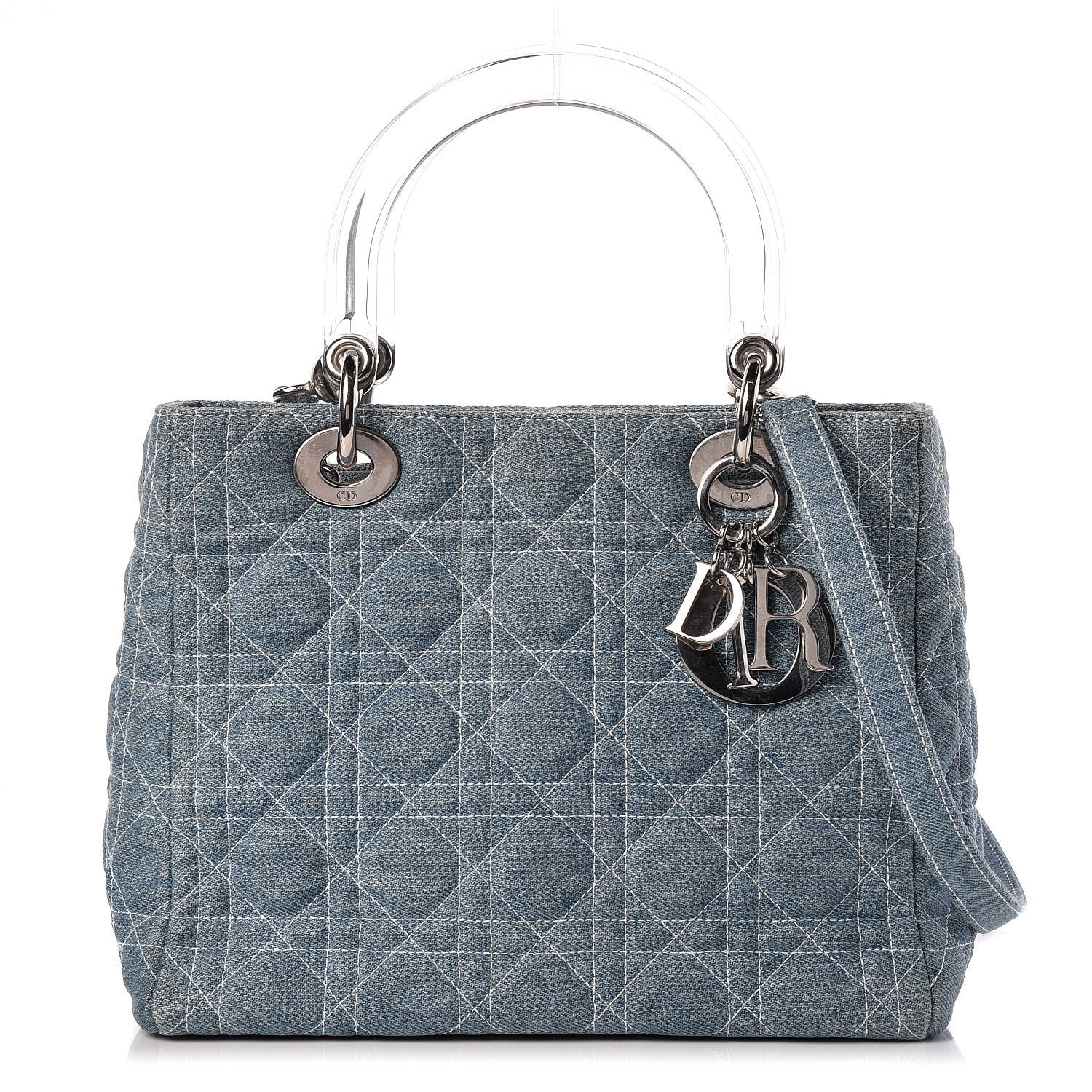 Christian Dior Denim Cannage Medium Lady Dior Light Blue 1 of 10