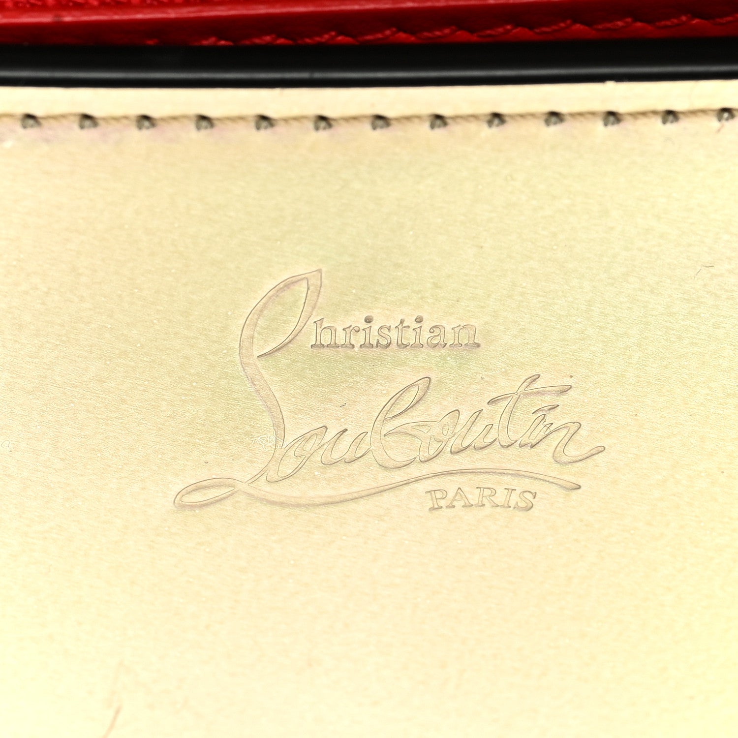 Christian Louboutin Glitter Metallic Patent Calfskin Psychic Spikes Paloma Clutch Gold 6 of 9