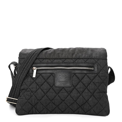 Chanel Denim Quilted Coco Cocoon Messenger Dark Grey 1 of 11