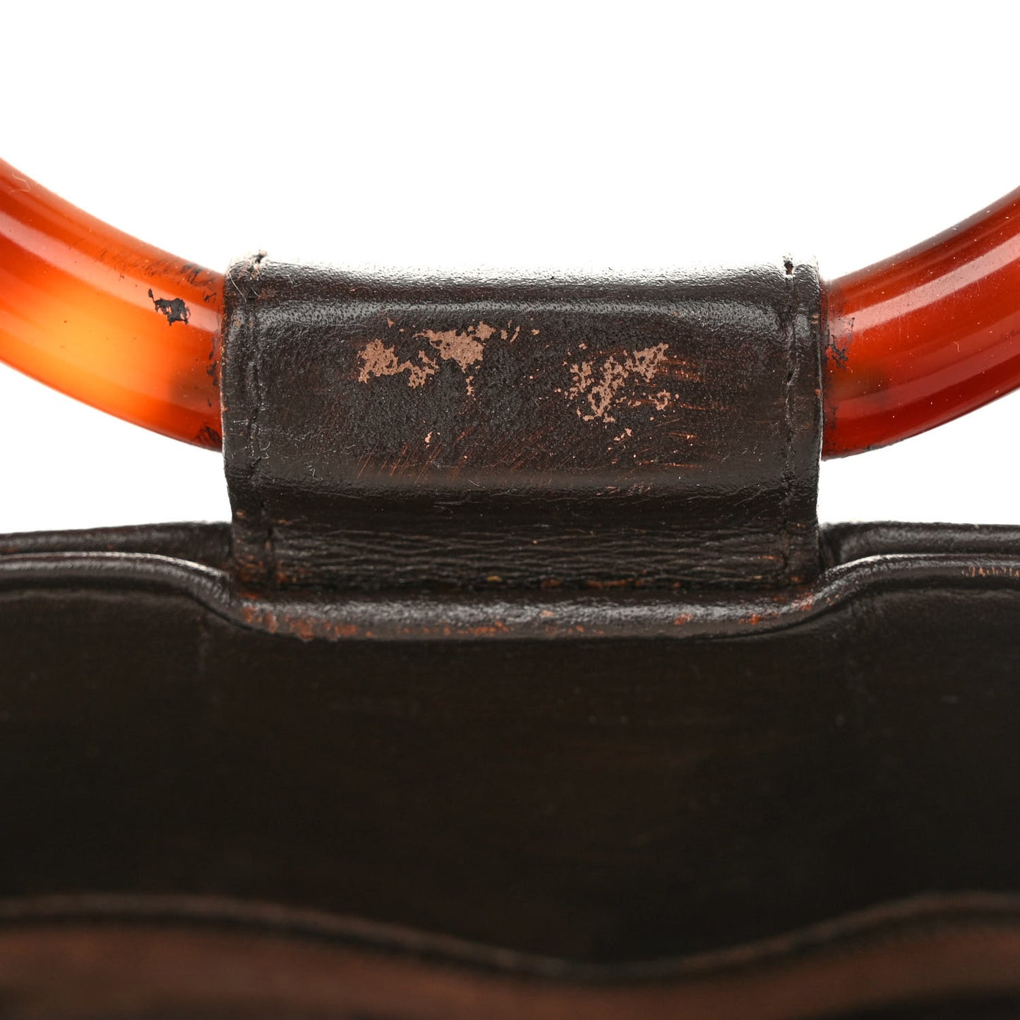 Lambskin CC Tortoise Top Handle Tote Brown