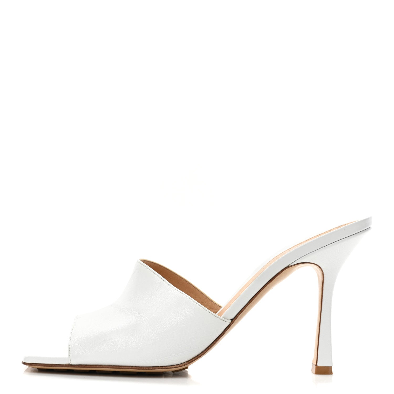 Bottega Veneta Lambskin Stretch Mule Sandals 40 Optic White 1 of 11