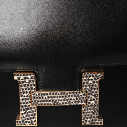 Hermes Box Lizard Constance 1-24 Black Ombre 10 of 16