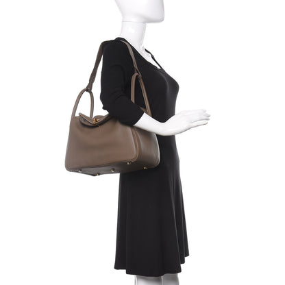Hermes Taurillon Clemence Lindy 30 Etoupe 2 of 9