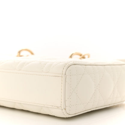 Christian Dior Lambskin Cannage Medium Lady D-Joy White 10 of 11