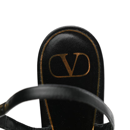Valentino Garavani Nappa Rockstud Flair Ankle Wrap Flat Sandals 39 Black 7 of 7