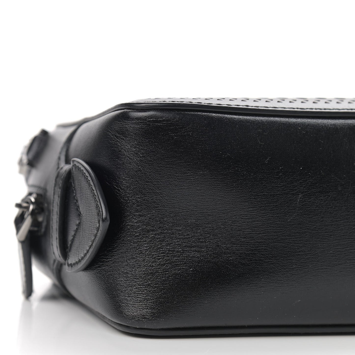 Calfskin Laser Cut Camera Bag Black