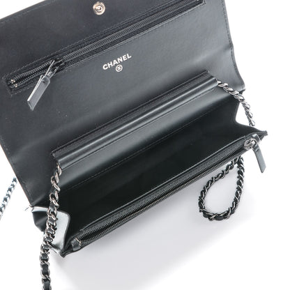 Chanel Aged Calfskin Quilted Lucky Charms 2.55 Reissue Wallet On Chain WOC Black 5 of 8