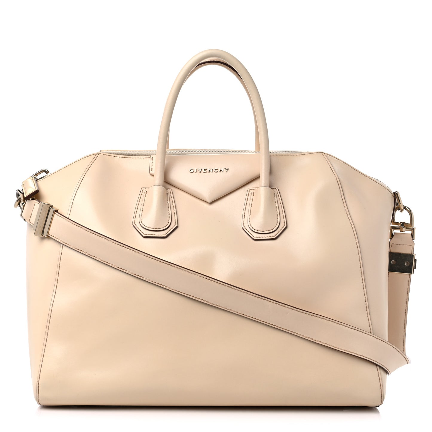 Shiny Lord Calfskin Large Antigona Beige