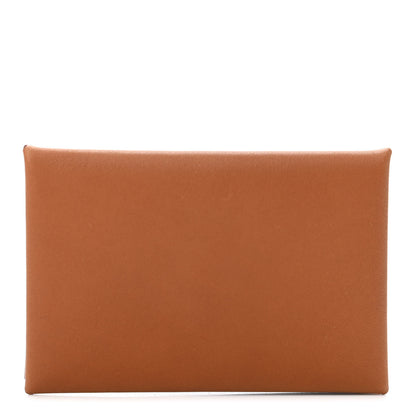 Hermes Barenia Verso Calvi Card Case Fauve Orange Poppy 1 of 4