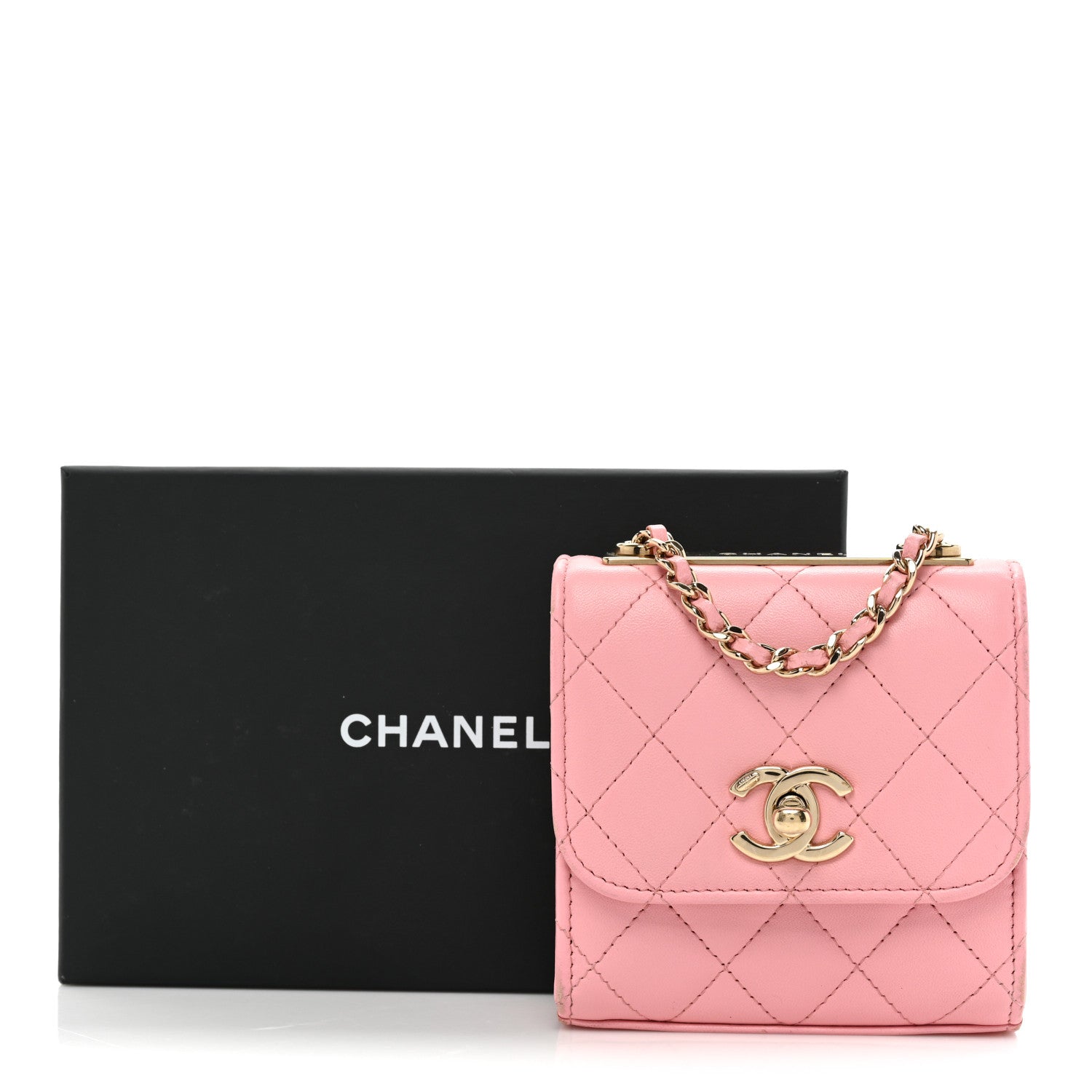 Chanel Lambskin Quilted Mini Trendy CC Clutch With Chain Pink 18 of 18