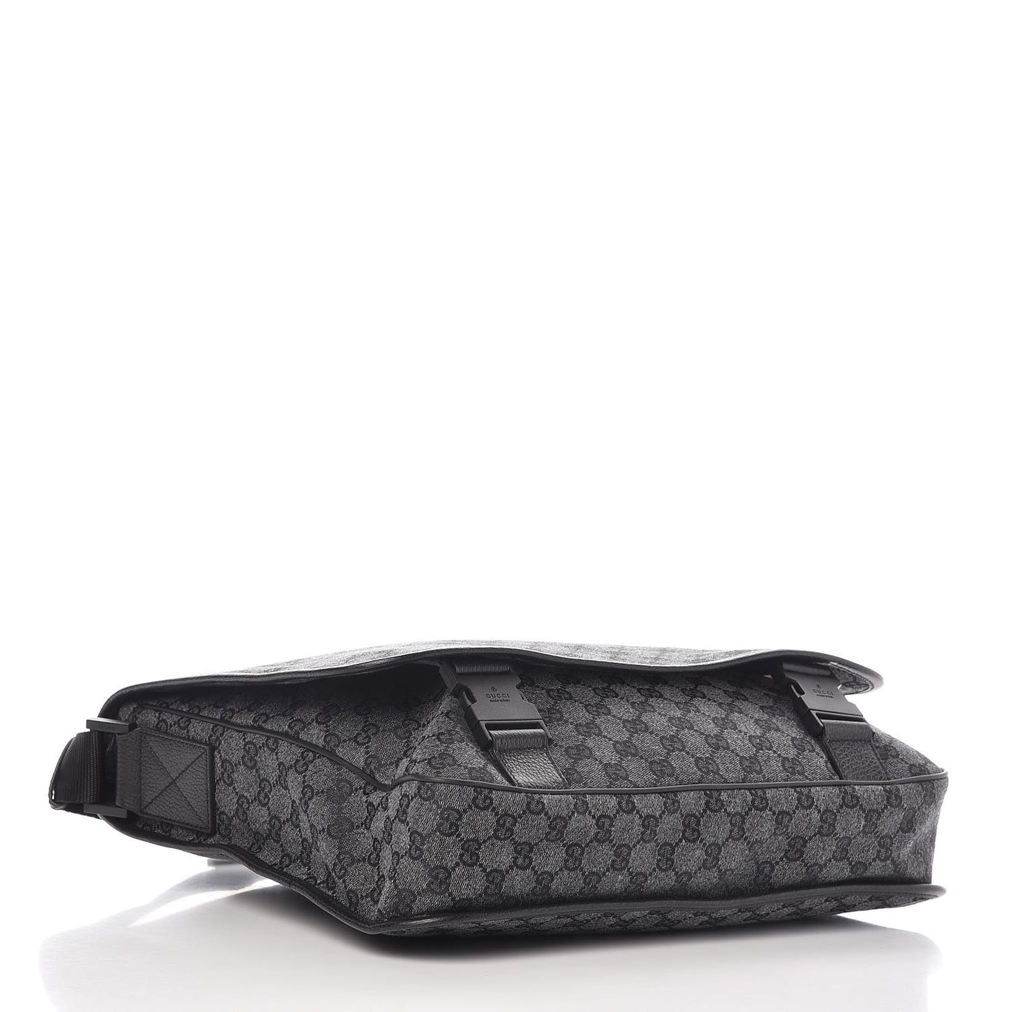 Denim Monogram Hysteria Double Buckle Flap Messenger Bag
