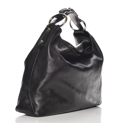Gucci Calfskin Large Horsebit Chain Hobo Black 3 of 8