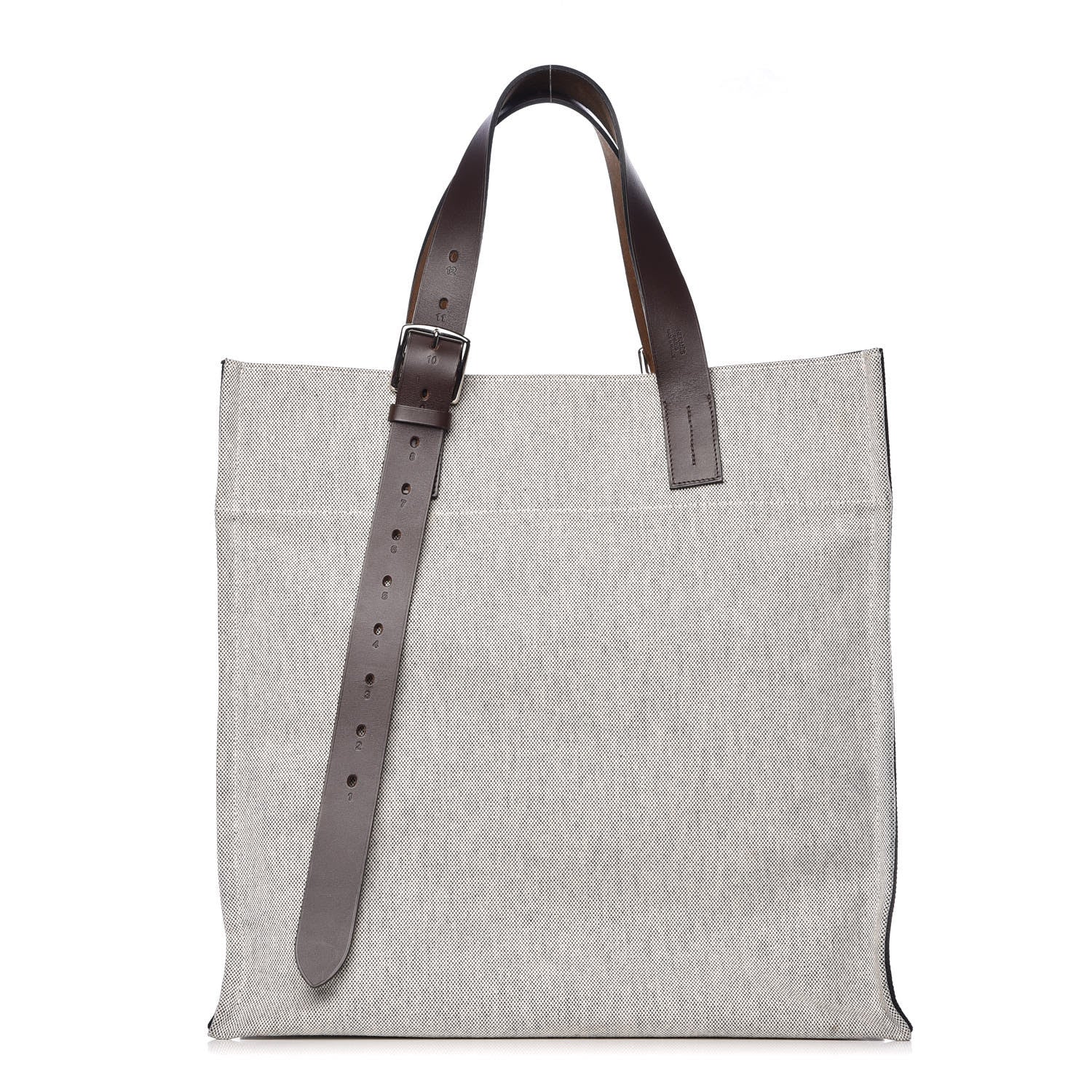 Hermes Canvas Calfskin Etriviere Shopping Tote Encre 1 of 11