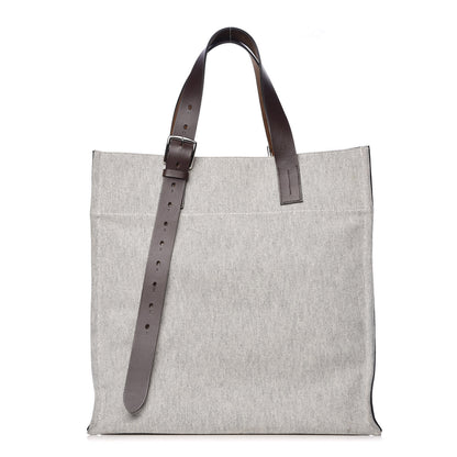 Hermes Canvas Calfskin Etriviere Shopping Tote Encre 1 of 11