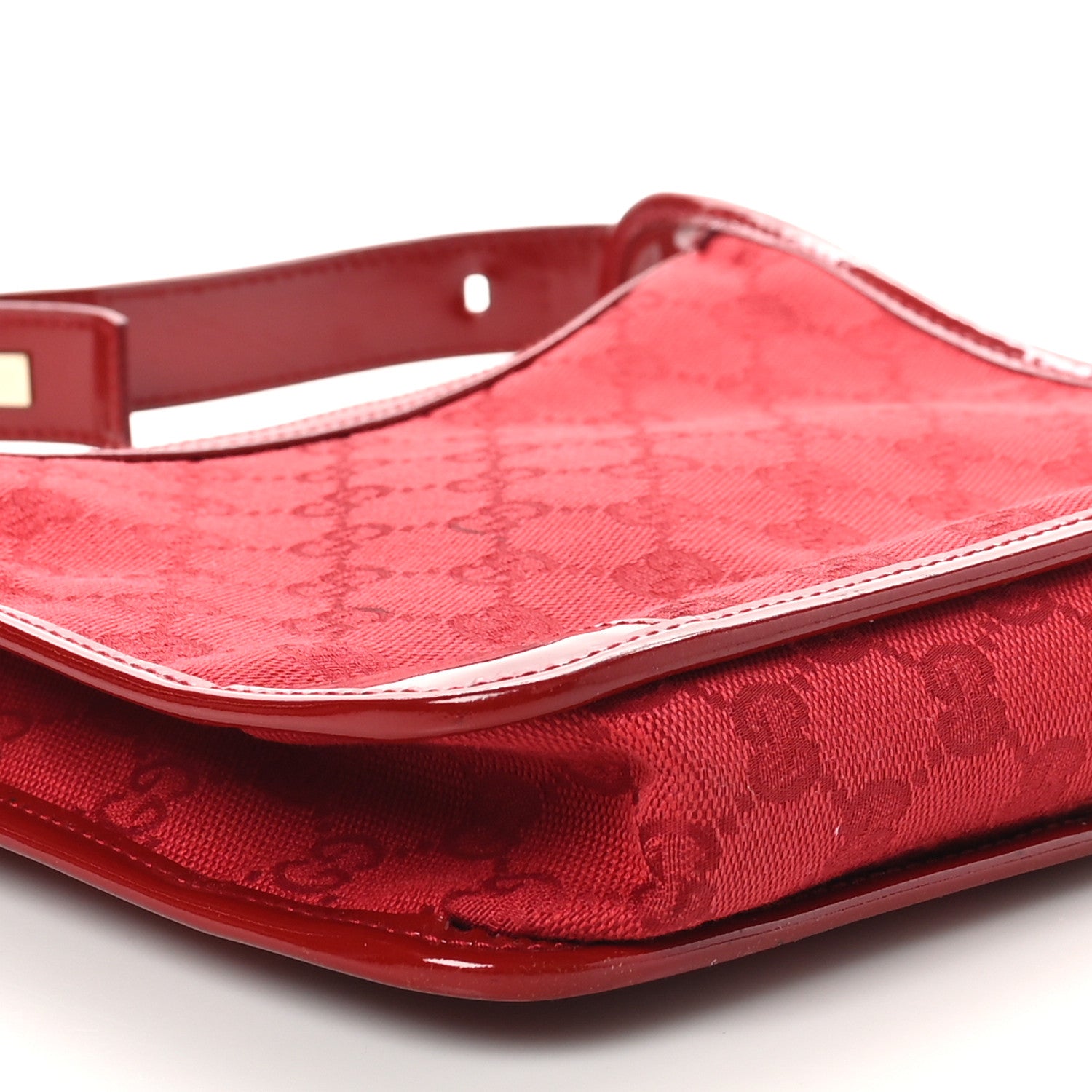 Gucci Patent Monogram Shoulder Bag Red 9 of 10