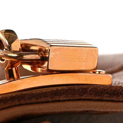 Hermes Lambskin Soya Kelly Lock Gloves 7.5 Brown 6 of 8