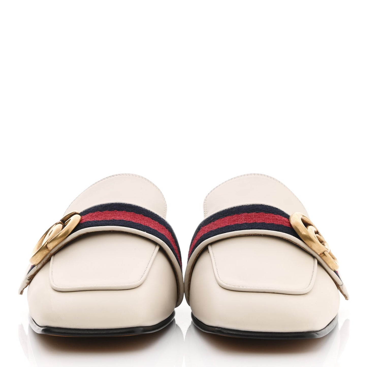Calfskin Web Womens Peyton GG Slippers 35.5 Mystic White