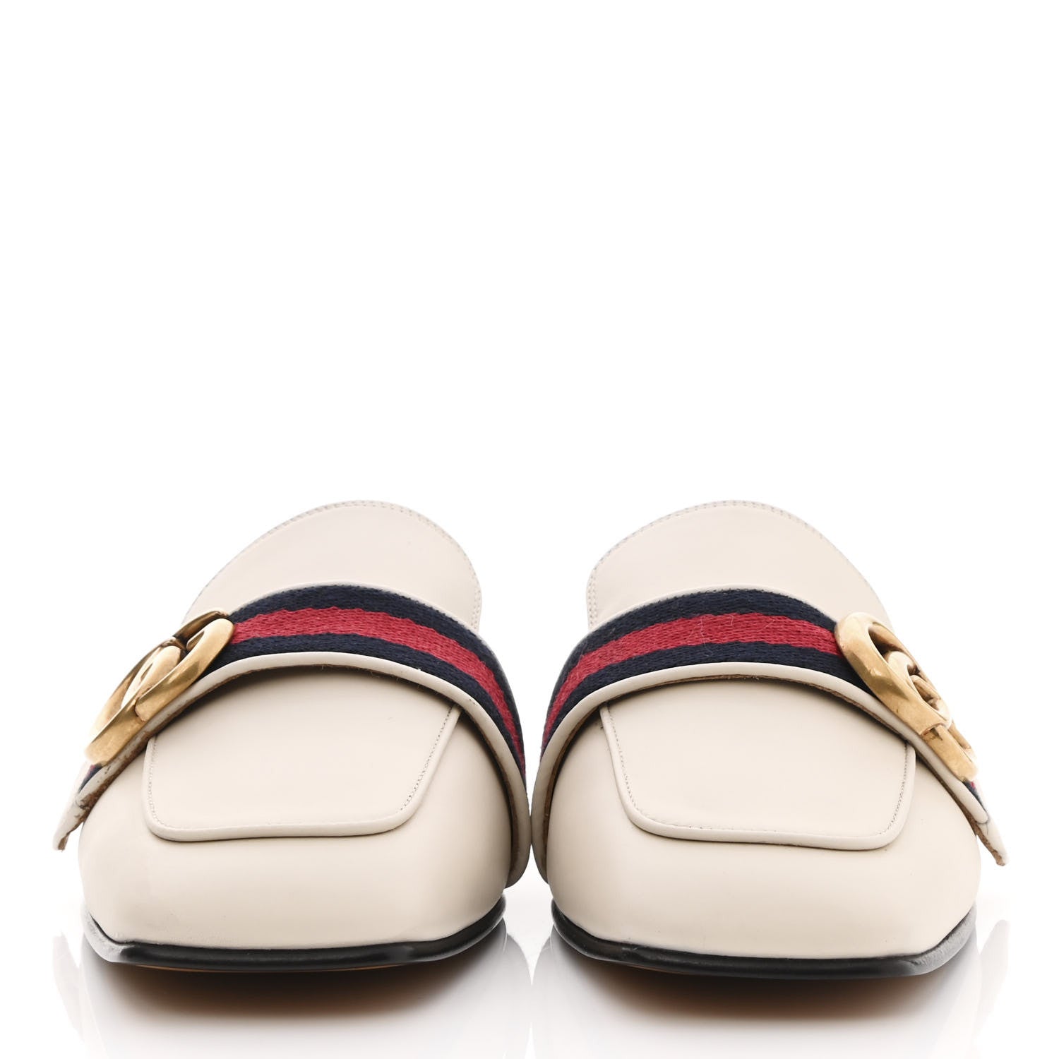 Gucci Calfskin Web Womens Peyton GG Slippers 35.5 Mystic White 2 of 12